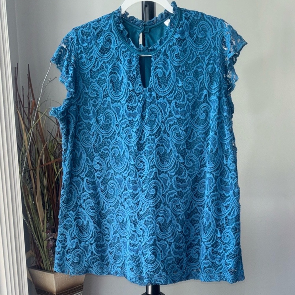 PerSeption Concept Blue Boxy Blouse with Cut Out